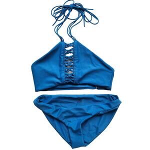 Mikoh NEW West Oz Halter Blue Bikini Swim Suit Womens Size Small XS fit $215 NWT